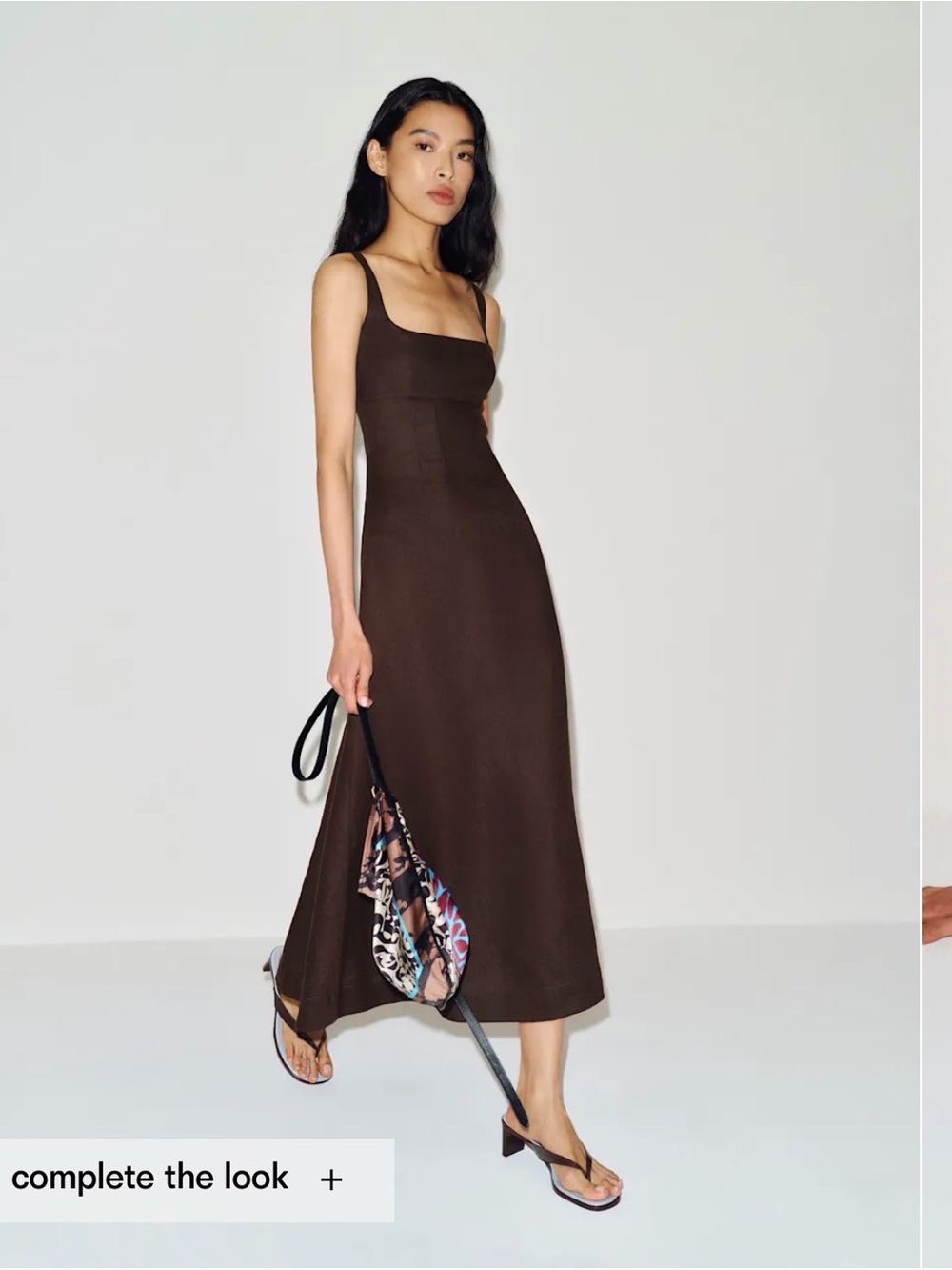 Reformation Chocolate Brown Square-Neck Maxi Dress